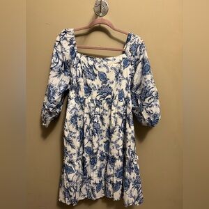 Tommy Hilfiger White and Blue Floral dress